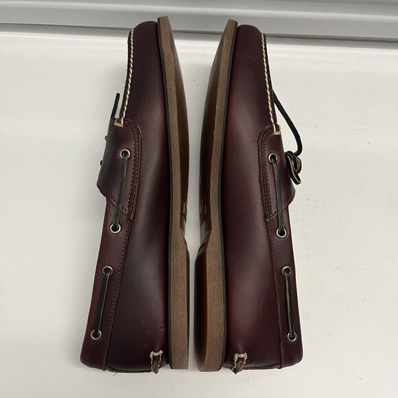 TIMBERLAND MENS CLASSIC 2 EYE ROOT BEER SHOE BROWN FULL GRAIN BOAT SHOE SZ 15 M main image 3